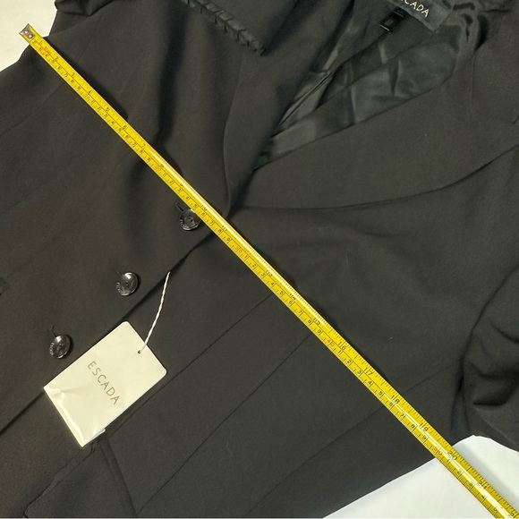Escada New Black Dressy Wool Blend Blazer Womens 42 Large - Picture 7 of 13